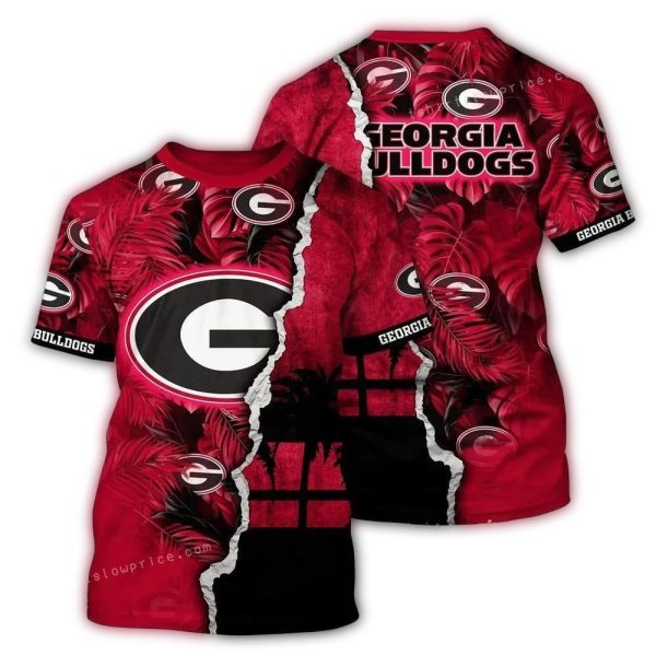 Personalized-Floral-Leafs-Scratch-Georgia-Bulldogs-AOP-T-Shirt-1 Personalized Floral Leafs Scratch Georgia Bulldogs AOP T Shirt 1