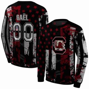 Personalized South Carolina Gamecocks Distressed Flag Garnet Black All-Over Print Sweatshirt
