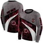 Personalized South Carolina Gamecocks Hexagonal Mesh Garnet All-Over Print Sweatshirt
