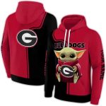 Personalized Georgia Bulldogs Baby Yoda All-Over Print Hoodie