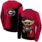 Personalized Georgia Bulldogs Baby Yoda All-Over Print Sweatshirt