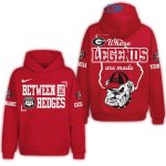 Personalized Georgia Bulldogs Between The Hedges Where Legends Are Made All-Over Print Hoodie