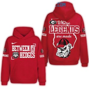 Personalized Georgia Bulldogs Between The Hedges Where Legends Are Made All-Over Print Hoodie