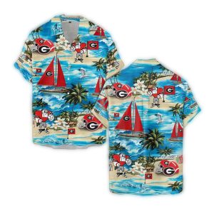 Personalized Georgia Bulldogs Boat Sailing Hawaiian Shirt