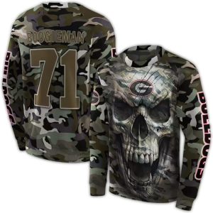 Personalized Georgia Bulldogs Camo Skull All-Over Print Sweatshirt