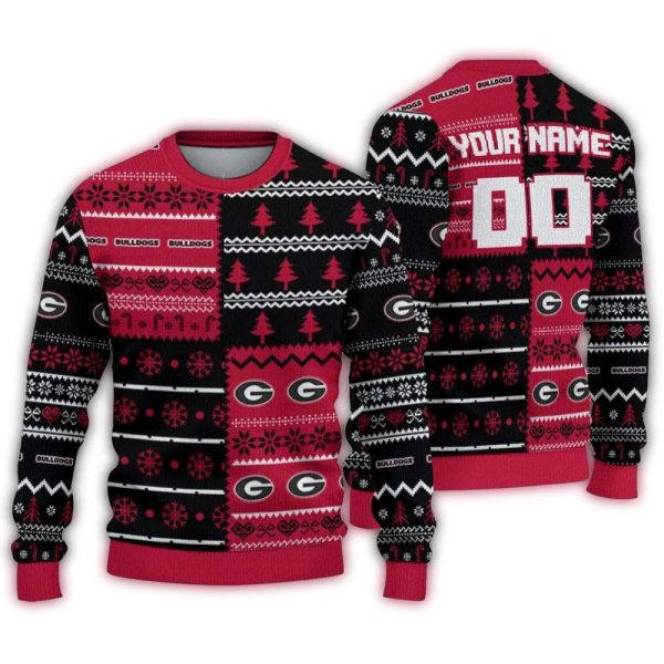 Personalized-Georgia-Bulldogs-ChristmasTree-Bands-Ugly-Sweater-1 Personalized Georgia Bulldogs ChristmasTree Bands Ugly Sweater 1