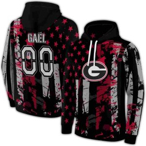 Personalized Georgia Bulldogs Distressed Flag All-Over Print Hoodie