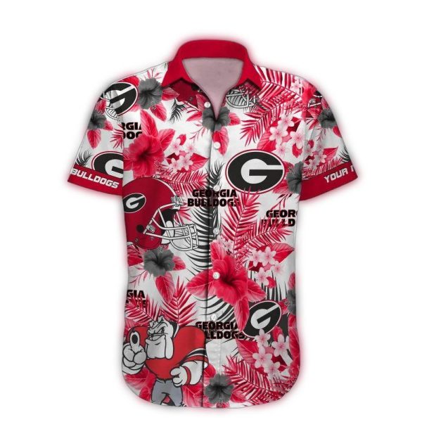 Personalized-Georgia-Bulldogs-Floral-Flower-and-Mascot-Hawaiian-Shirt-1 Personalized Georgia Bulldogs Floral Flower and Mascot Hawaiian Shirt 1