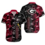 Personalized Georgia Bulldogs Floral Leafs Pattern Hawaiian Shirt