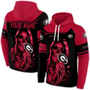Personalized Georgia Bulldogs Grim Reaper All-Over Print Hoodie