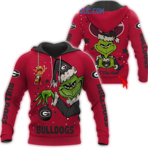 Personalized Georgia Bulldogs Grinch Christmas AOP Hoodie 1