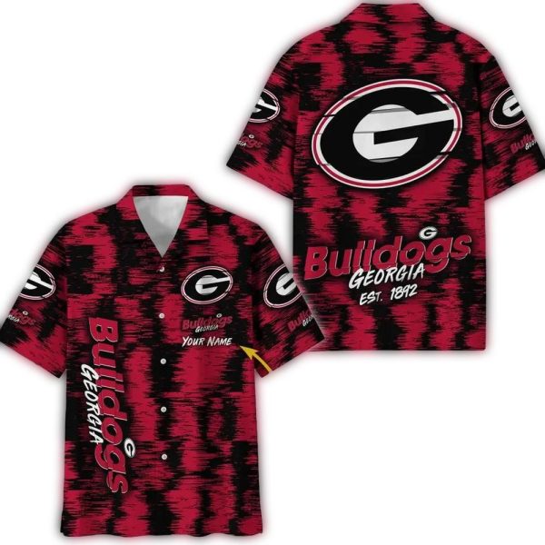 Personalized Georgia Bulldogs Grunge Hawaiian Shirt 1