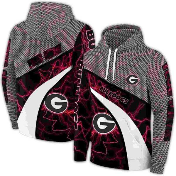 Personalized Georgia Bulldogs Hexagonal Mesh AOP Hoodie 1