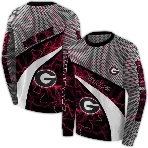 Personalized-Georgia-Bulldogs-Hexagonal-Mesh-AOP-Sweatshirt-1 Personalized Georgia Bulldogs Hexagonal Mesh AOP Sweatshirt 1