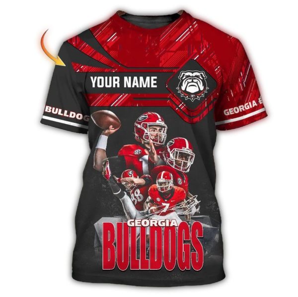 Personalized Georgia Bulldogs Players Team AOP T Shirt 1