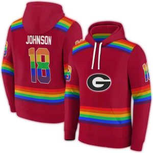 Personalized Georgia Bulldogs Rainbow Stripes All-Over Print Hoodie