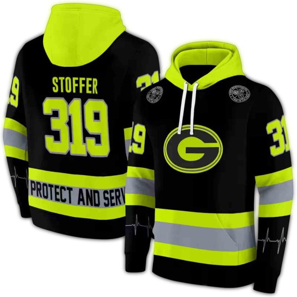 Personalized Georgia Bulldogs Safety Motif Black Neon Green AOP Hoodie 1
