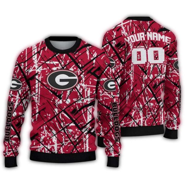 Personalized-Georgia-Bulldogs-Streak-Overlay-Ugly-Sweater-1 Personalized Georgia Bulldogs Streak Overlay Ugly Sweater 1