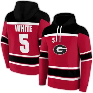 Personalized Georgia Bulldogs Striped Pattern All-Over Print Hoodie
