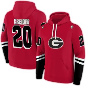 Personalized Georgia Bulldogs Striped Red All-Over Print Hoodie