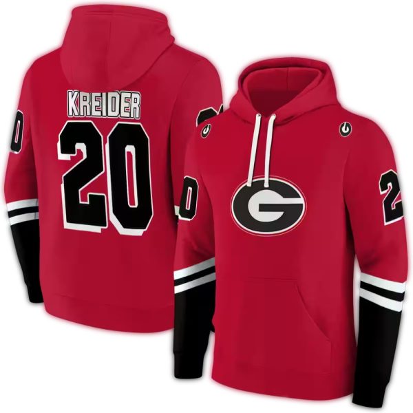 Personalized Georgia Bulldogs Striped Red AOP Hoodie 1