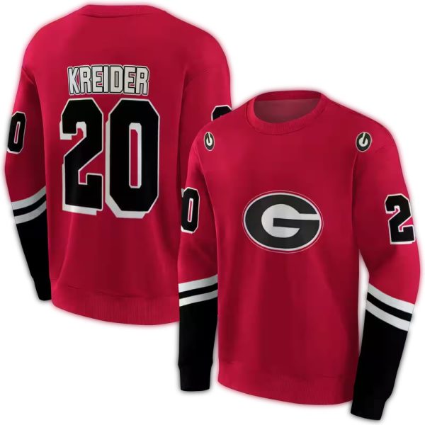 Personalized Georgia Bulldogs Striped Red AOP Sweatshirt 1