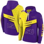 Personalized Lsu Tigers Abstract Shape Purple All Over Print Hoodie