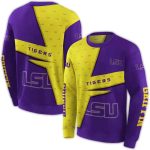 Personalized Lsu Tigers Abstract Shape Purple All Over Print Sweatshirt