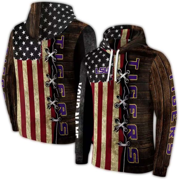 Personalized LSU Tigers American Pride AOP Hoodie 1