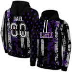 Personalized Lsu Tigers Distressed Flag Purple Black All Over Print Hoodie
