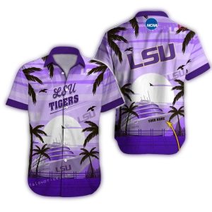 Personalized Lsu Tigers Floral Beach Hawaiian Shirt