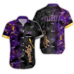 Personalized Lsu Tigers Floral Leafs Pattern Hawaiian Shirt