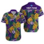 Personalized Lsu Tigers Floral Leafs Vintage Hawaiian Shirt
