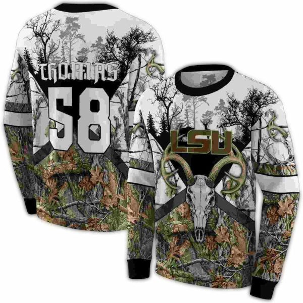 Personalized LSU Tigers Forest Silhouette AOP Sweatshirt 1