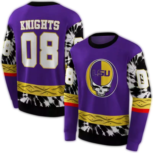 Personalized LSU Tigers Grateful Vibes Purple AOP Sweatshirt 1