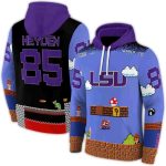 Personalized Lsu Tigers Mario Blue Black All Over Print Hoodie