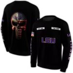 Personalized Lsu Tigers Punisher Skull Black All Over Print Sweatshirt