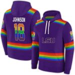 Personalized Lsu Tigers Rainbow Stripes Purple All Over Print Hoodie