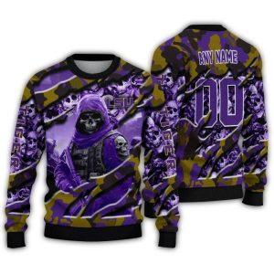 Personalized Lsu Tigers Skull Horde Ugly Sweater