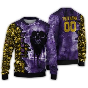 Personalized Lsu Tigers Snowflake Matrix Ugly Sweater