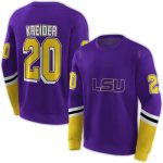 Personalized Lsu Tigers Striped Sleeves Purple All Over Print Sweatshirt