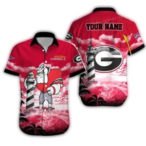 Personalized Mascot Beach Georgia Bulldogs Hawaiian Shirt