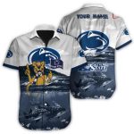 Personalized Mascot Hold Flag Penn State Nittany Lions And Dolphin Tropical Hawaiian Shirt