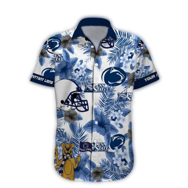 Personalized-Mascot-Hold-Flag-Penn-State-Nittany-Lions-Floral-Tropical Personalized Mascot Hold Flag Penn State Nittany Lions Floral Tropical
