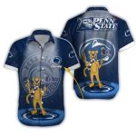Personalized Mascot Hold Flag Penn State Nittany Lions Galaxy Hawaiian Shirt