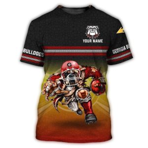 Personalized Mascot Play Football For Georgia Bulldogs All-Over Print T-Shirt