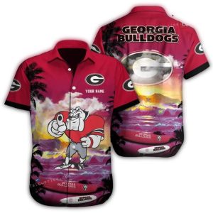Personalized Mascot Surf With Georgia Bulldogs Hawaiian Shirt