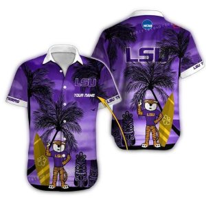 Personalized Mascot Tiki Surf Lsu Tigers Tropical Hawaiian Shirt