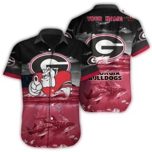 Personalized Mascot And Dolphin Georgia Bulldogs Hawaiian Shirt