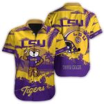 Personalized Mascot And Helmet Lsu Tigers Tropical Hawaiian Shirt